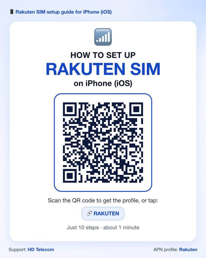 QR code for downloading the Rakuten APN configuration profile for iPhone