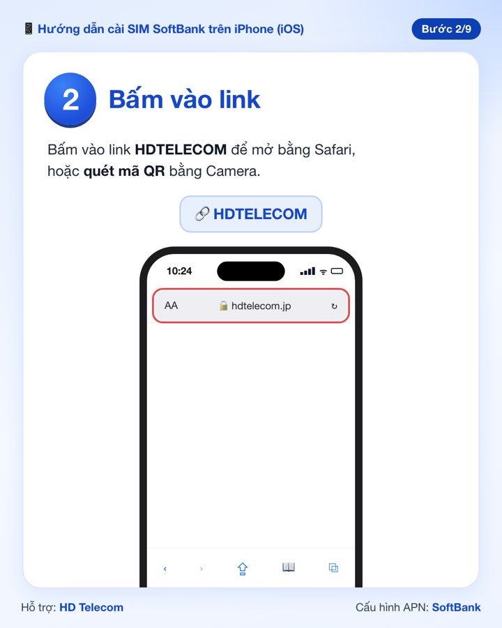 Bước 2: mở link tải cấu hình trong Safari