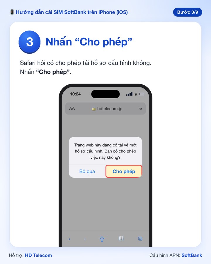 Bước 3: nhấn Cho phép để tải hồ sơ cấu hình