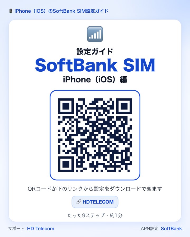 iPhone用のSoftBank APN構成プロファイルをダウンロードするQRコード