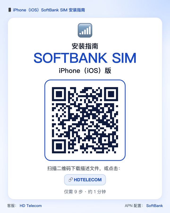 用于下载 iPhone SoftBank APN 配置描述文件的二维码